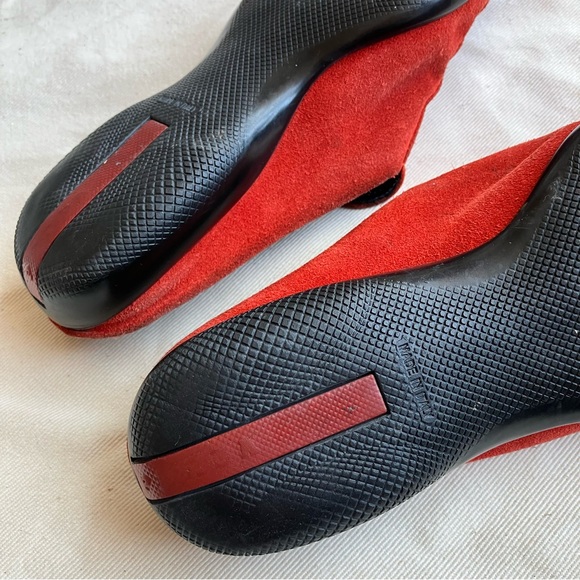 Vintage Prada Sport Red Suede Slip-Ons - Picture 5 of 5